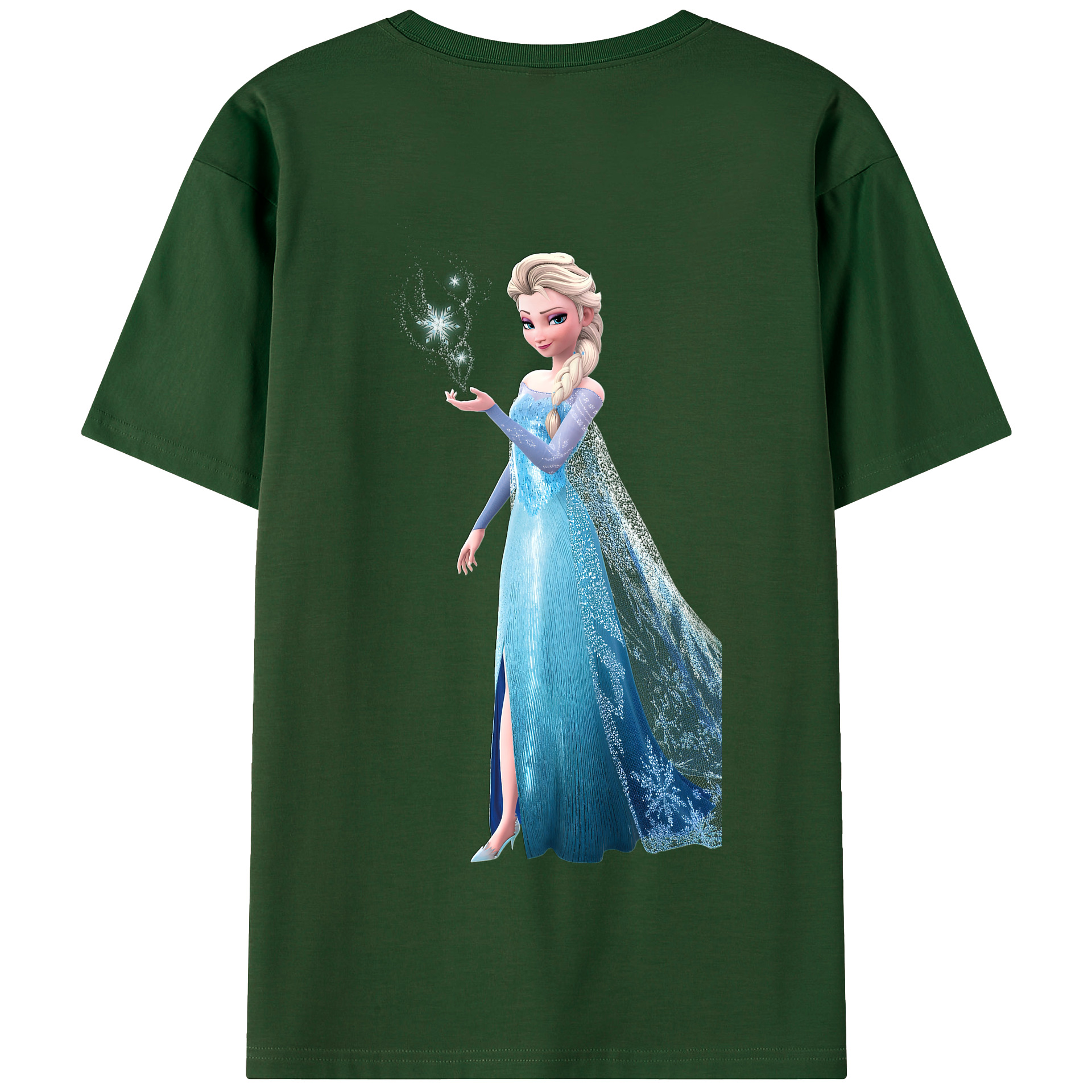 （画像用） アナと雪の女王 アンナ エルサ Frozen Anna Elsa 綿100％半袖Tシャツ（背面プリント）
